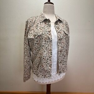 Christopher & Banks Linen Blend Lightweight Shirt Jacket Women Size Small